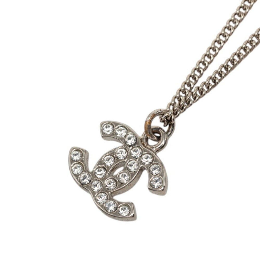 CHANEL Silver Logo Necklace